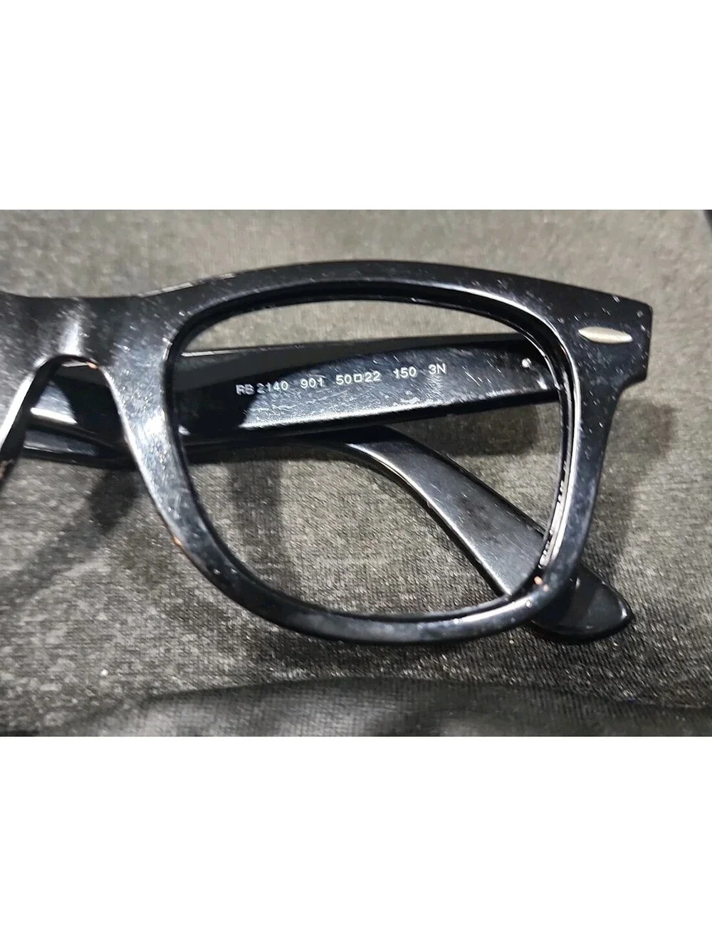 Ray Ban RB2140 901 Black Wayfarer Scratched Sunglasses Frame 50-22 150